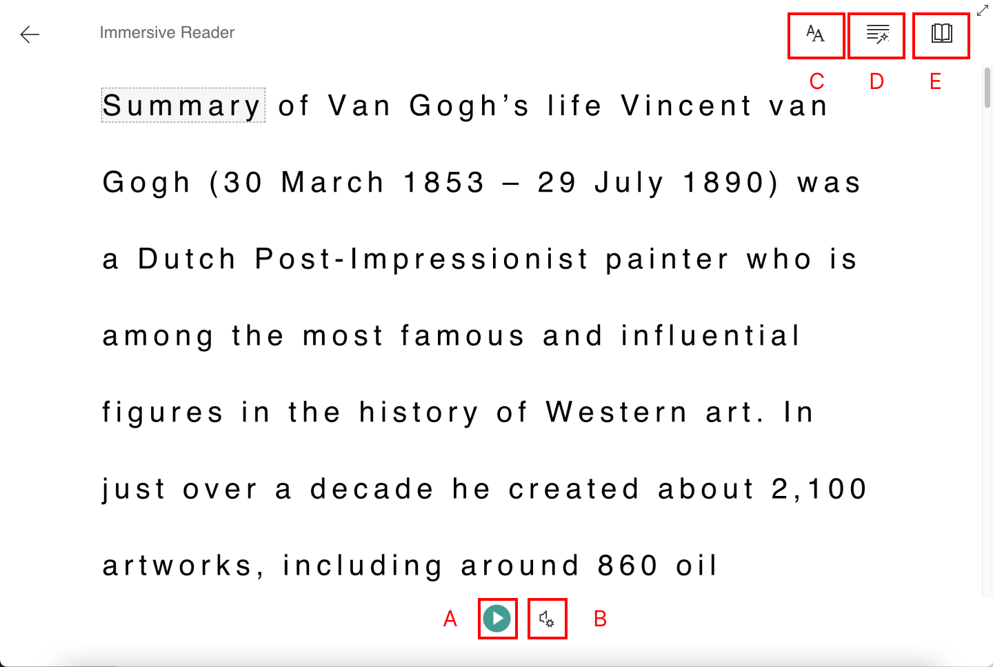 preview immersive reader