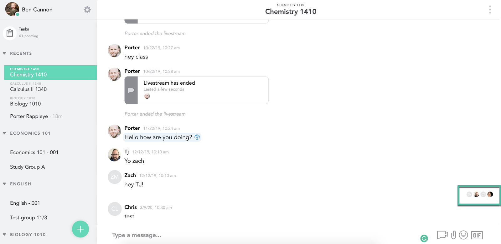 See "Read Receipts" and list of chat stream readers by clicking on images at lower right corner in Pronto.