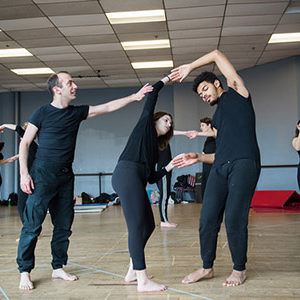 Yo-El Cassell with students in dance exercise