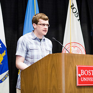 Maxwell t. Robidoux, BU student speaker