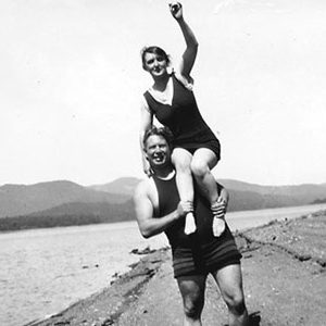 William Moulton Marston hoisting his bride, Elizabeth Holloway Marston