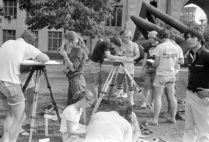 Students from CAS conducting geology experiments on the BU Beach in May 1981