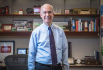 Dean of BU’s Questrom School of Business, Kenneth Freeman, pictured in his office.