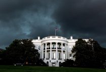 The white house against a stormy sky