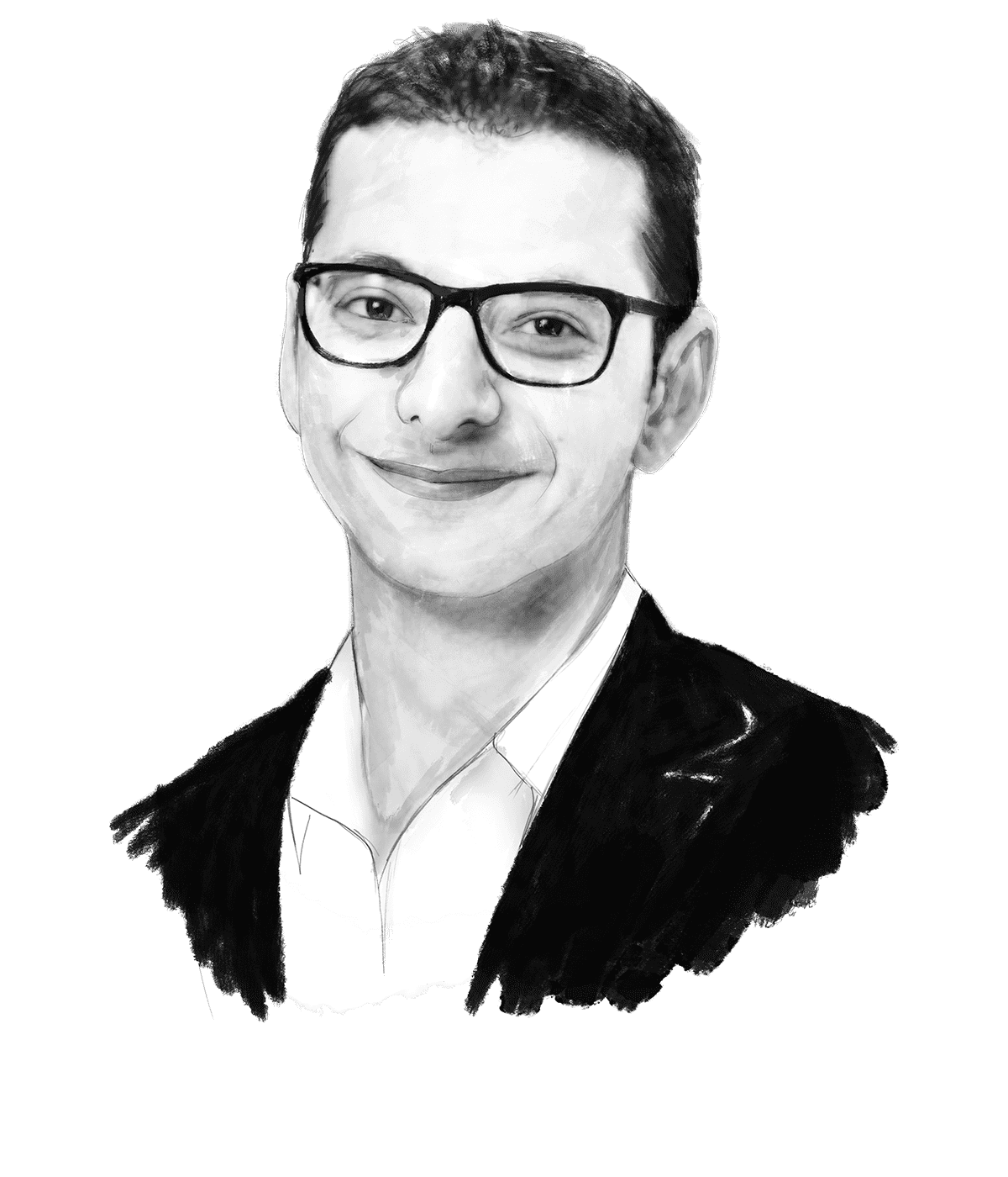 Illustrated portrait of Mo Khalil