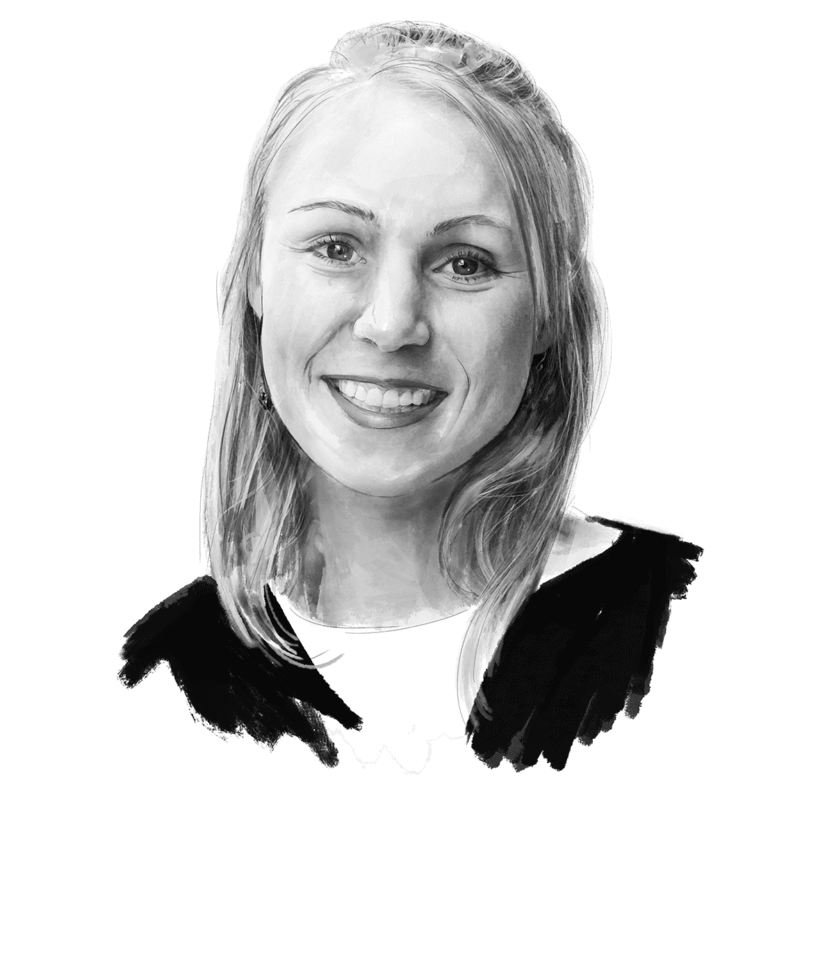Illustrated portrait of Carrie Preston