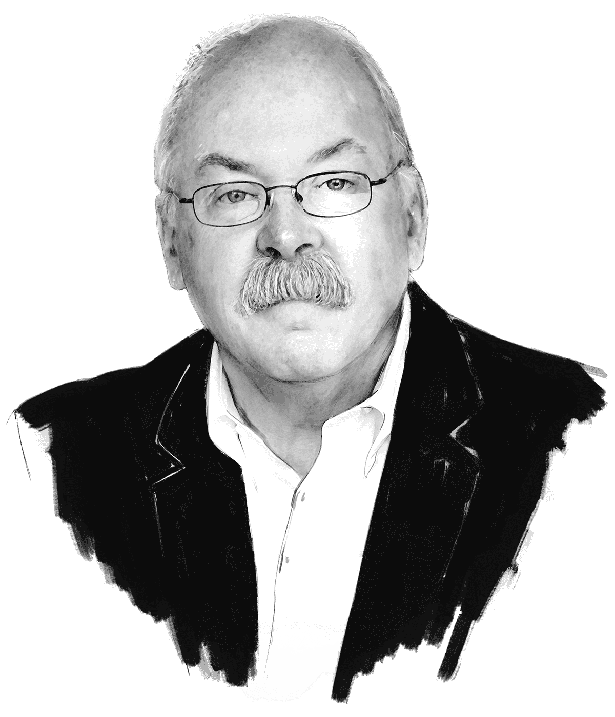 Illustrated portrait of David Bishop