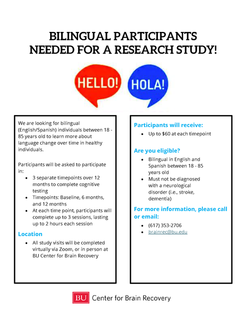 Bilingual Participants Needed for a Research Study