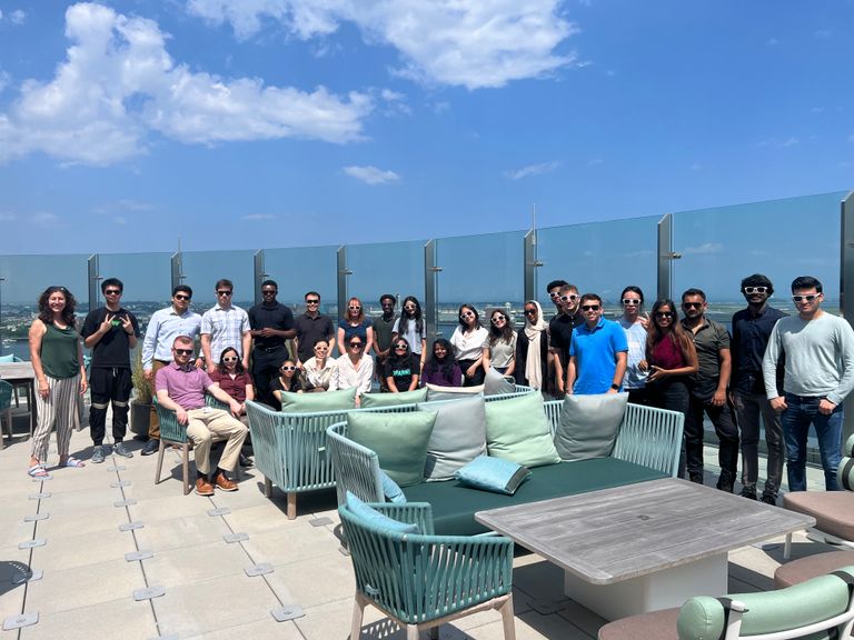 Photo of MassMutual group of students and mentors outside for Data Days for Good
