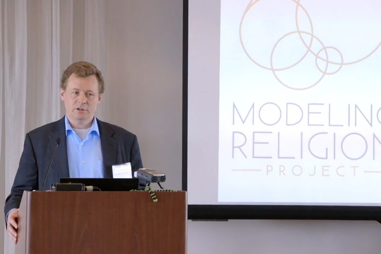 Photo of Wesley Wildman speaking at a podium