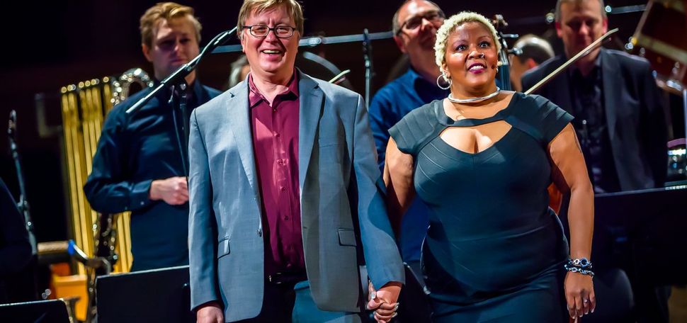 Georg Friedrich Haas [left] and Mollena Lee Williams-Haas [right] after a HYENA concert.