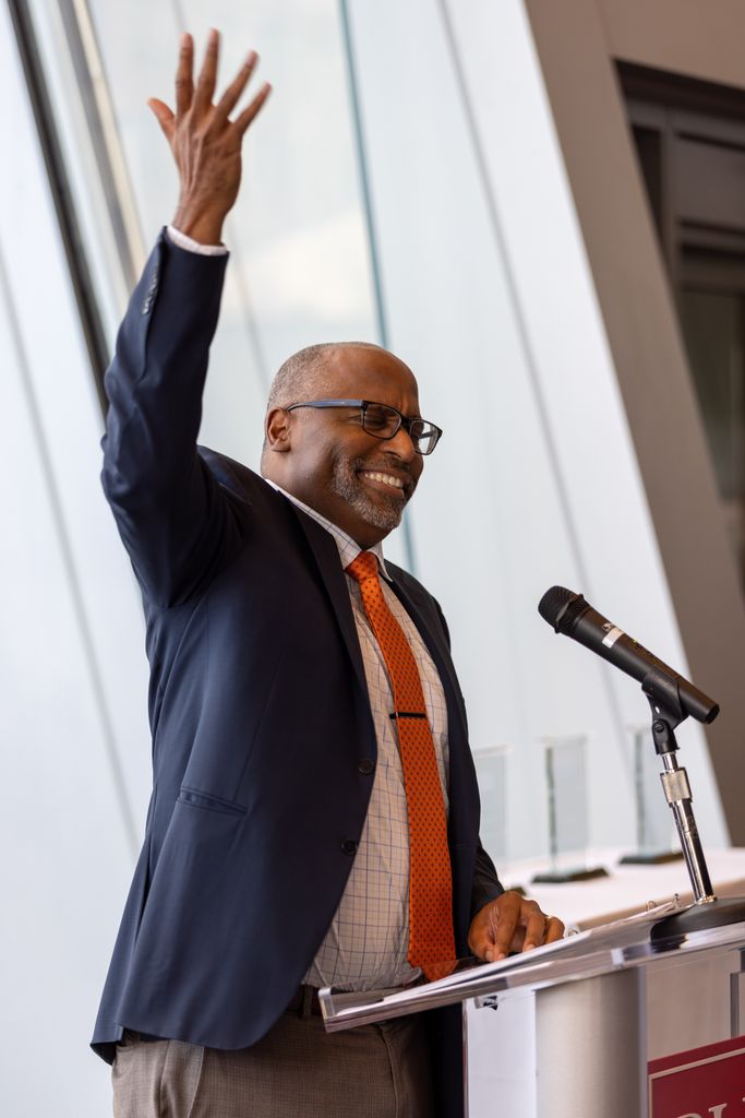 CFA Dean Harvey Young giving his welcome remarks during the 2022 CFA Distinguished Alumni Awards