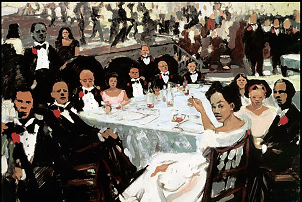On loan to the State House, the 4-by-7-foot Black Tie has been in the Art of the Americas permanent collection at the Museum of Fine Arts, Boston, since 2010. Courtesy of Robert T. Freeman