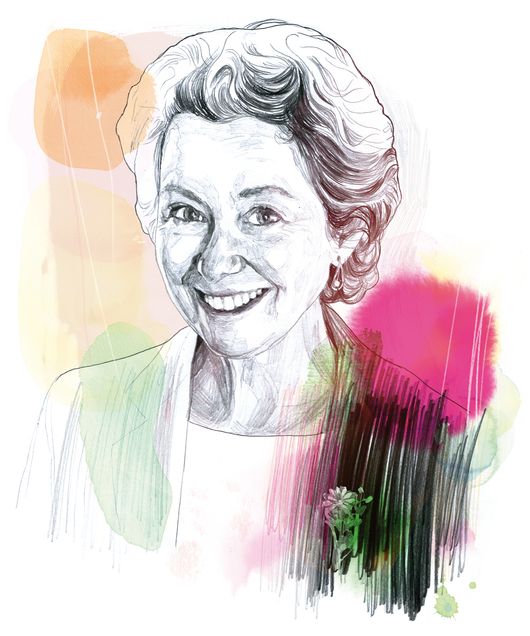 Illustration of BU alum and donor Clare Hodgson Meeker