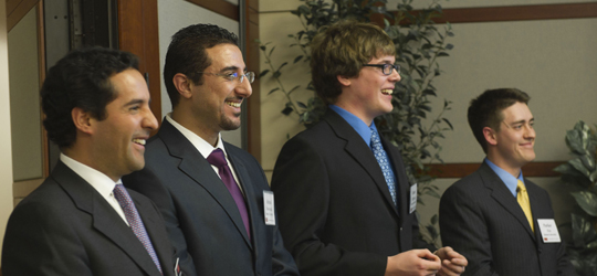 Winners Felipe Spinel, Ahmad Nawasrah, Connor McEwen, and Parker Fox, left to right.