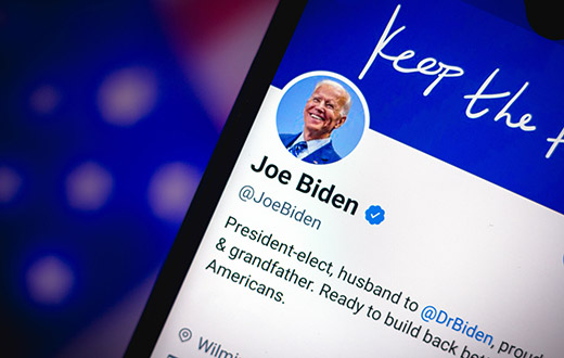 Screen shot of Joe Biden's Twitter profile.