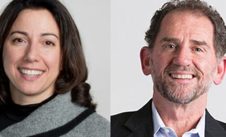 Noelle Graves and Steve Quigley smiling portraits.