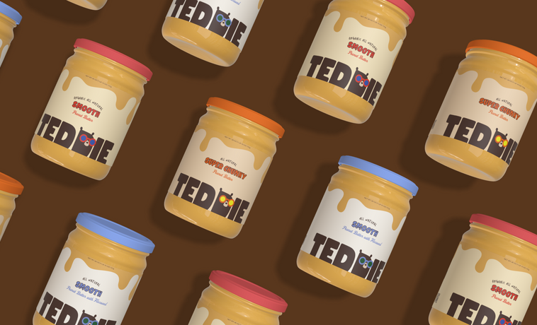 Jars of Teddie Peanut Butter.