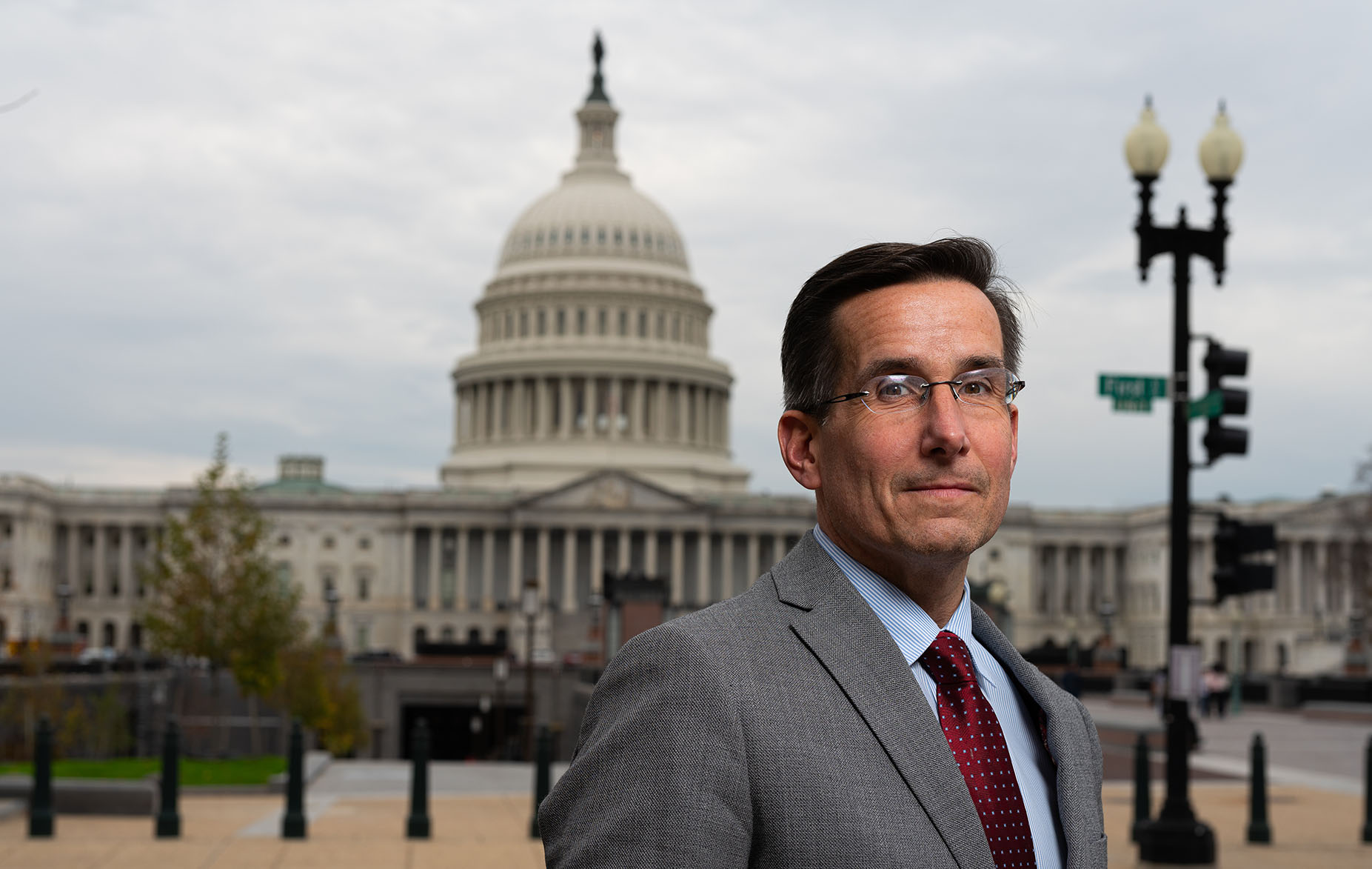 Matthew Felling standing in front of the Capitol building in Washington, DC.