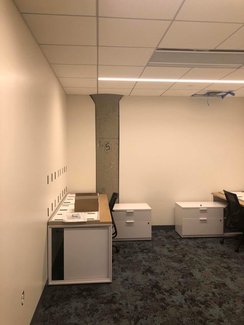 Furniture installation of the 2nd floor HTC offices and classrooms.