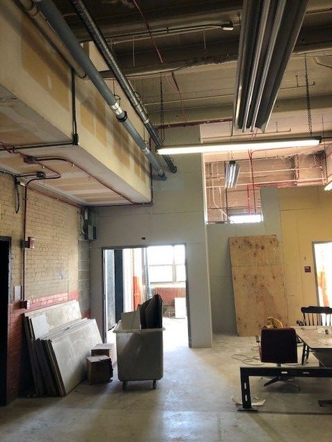 5th floor elevator vestibule framing and drywall