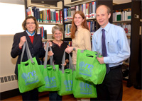 GSDM Global & Population Health Administrative Manager Sharon Boyle accepted the donation. (l-r) Library Director Mary Blanchard, Sharon Boyle, A’Llyn Ettien, and Head of Reference & Electronic Collections Management Joseph Harzbecker GSDM Global & Population Health Administrative Manager Sharon Boyle accepted the donation. (l-r) Library Director Mary Blanchard, Sharon Boyle, A’Llyn Ettien, and Head of Reference & Electronic Collections Management Joseph Harzbecker