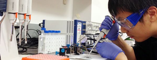 Student working in lab