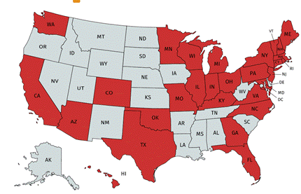 Map of States Impact with TISP