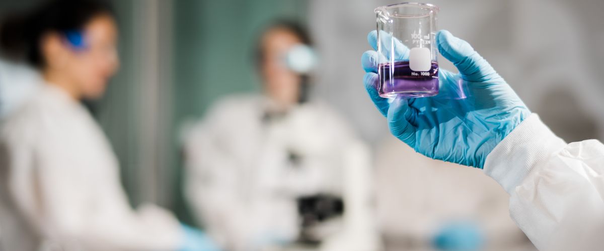 Lab hand holding equipment
