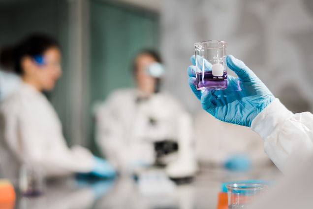 Lab hand holding equipment