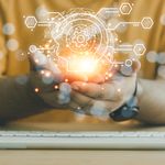 AI hologram in hands