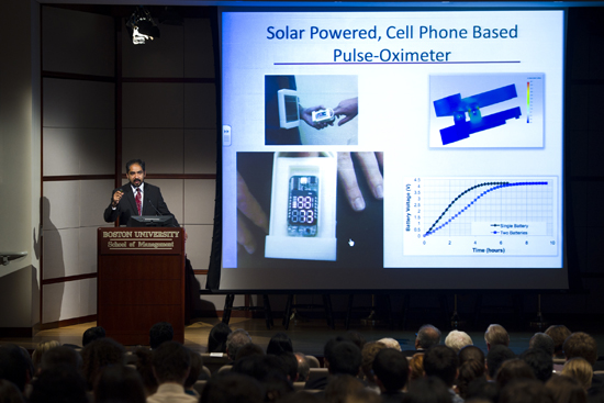 Muhammad Zaman speaks at the Kilachand Honors College at Boston University.
