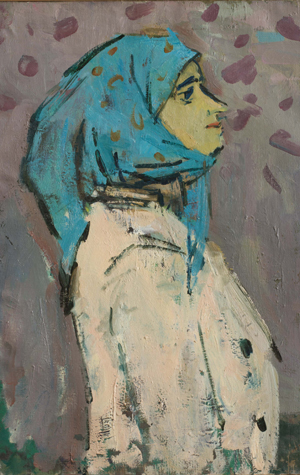 Felix Lembersky - Woman in Blue Head Scarf Woman in Blue Head Scarf by Felix Lembersky