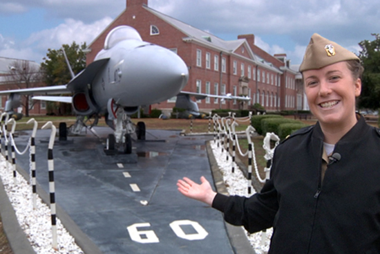 Denise Miller after flying a T-34, Boston University ROTC