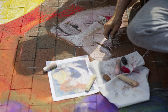 Sidewalk Sam, Robert Guillemin, sidewalk chalk art, street art, Boston