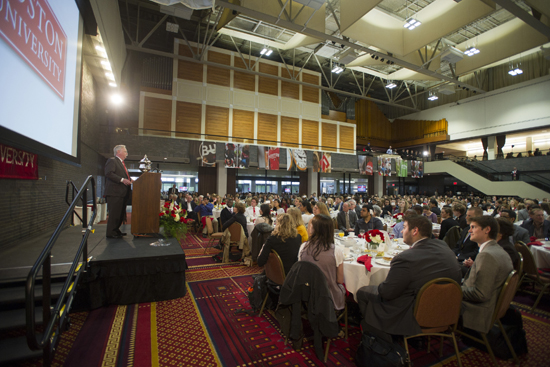 Boston University BU, senior breakfast, President Robert Brown, commencement class of 2013, metcalf ballroom, george sherman union