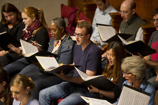 Boston University BU, Marsh Chapel choir and orchestra, performance New York City historic Trinity Wall Street Church