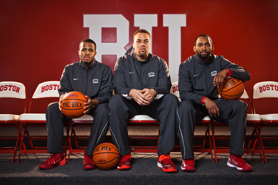 D.J. Irving, Dom Morris, Travis Robinson, Boston University, BU Terriers, men's basketball tricaptains