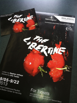 The Libertine poster The Libertine, Bridge Repertory Theater of Boston, Boston University College of Fine Arts, CFA, Olivia D&'Ambrosio