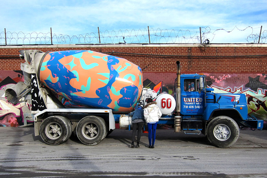 Andrea Bergart, cement truck mural, cement truck art