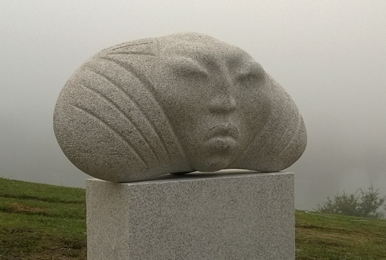 Batu Siharulidze’s granite sculpture, Galicia, Tomino City Center, Tomino, Spain.