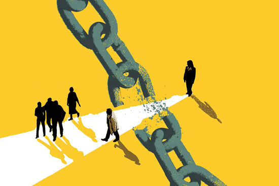 human trafficking illustration
