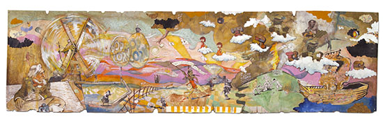 Watercolor mural by Josue Rojas