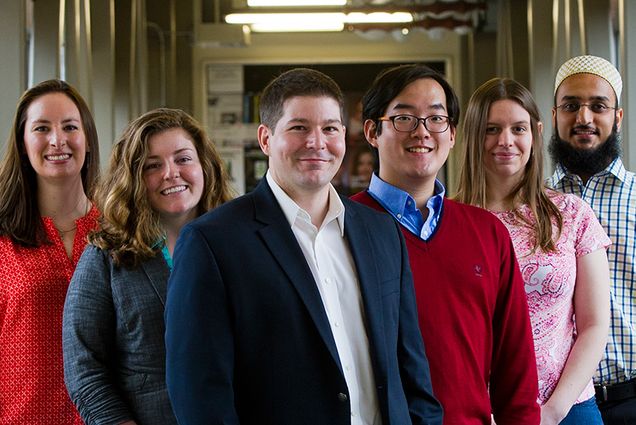 Searle Scholar professor Neil Ganem and assistants from the Boston University Laboratory of Cancer Cell Biology