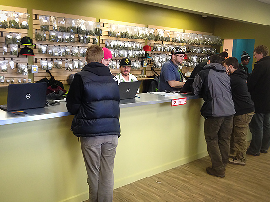 Customers buy marijuana in Colorado, one of four states that has legalized the drug for recreational use