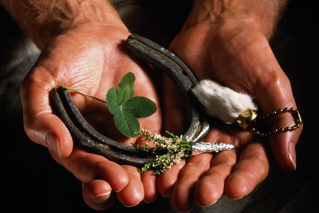 Horseshoe, four-leaf clover, rabbit's foot