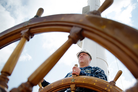 Sean D. Kearns, commanding officer of the USS Constitution historic naval frigate