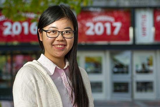 Yifan Xu, the University’s first Lu Lingzi Scholar, was moved by the effort to memorialize the BU student killed in the Boston Marathon bombings. Photo by Cydney Scott