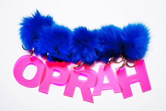 Em John Jewelry Oprah Faux Fur Personalizable Keychains