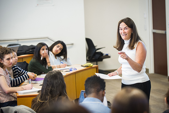 Professor Roberta Clarke teaches a marketing course on luxury brands